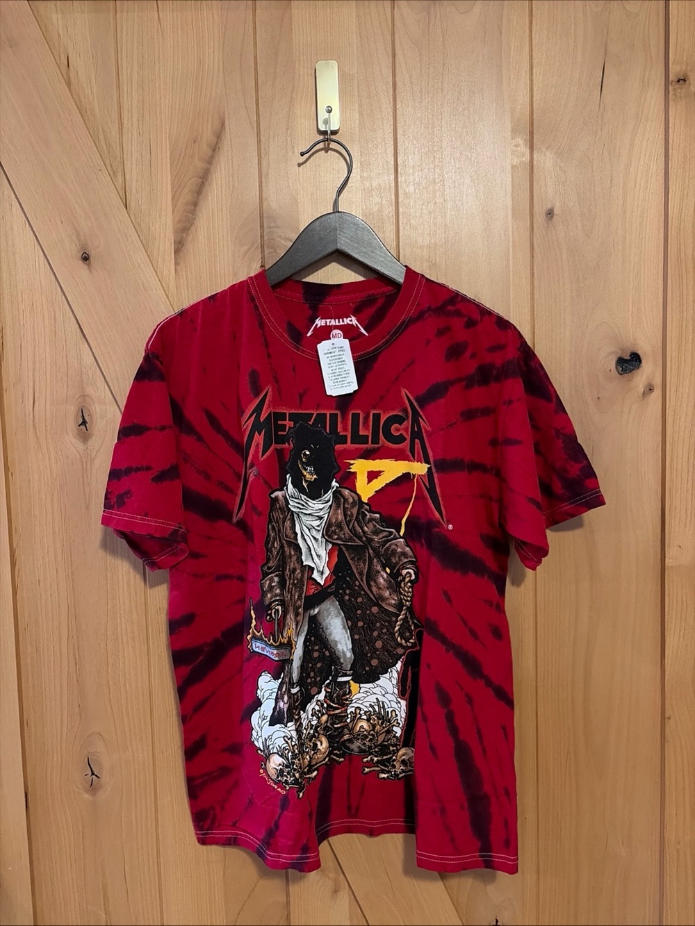Metallica NWT Red The Unforgiven Tie Dye Graphic Band Tee Metal Rock Unisex M